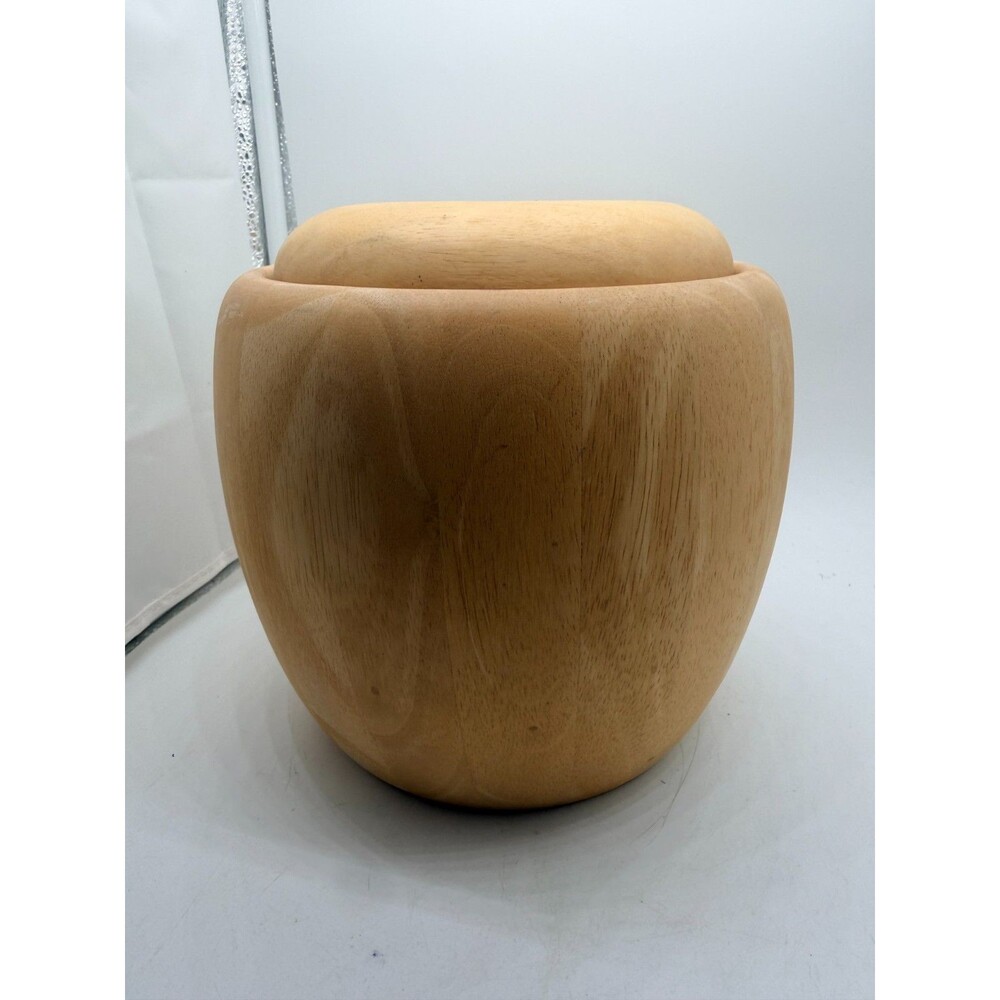 Crate and Barrel Wooden Ice Bucket Insulated Plastic Liner Wood Container